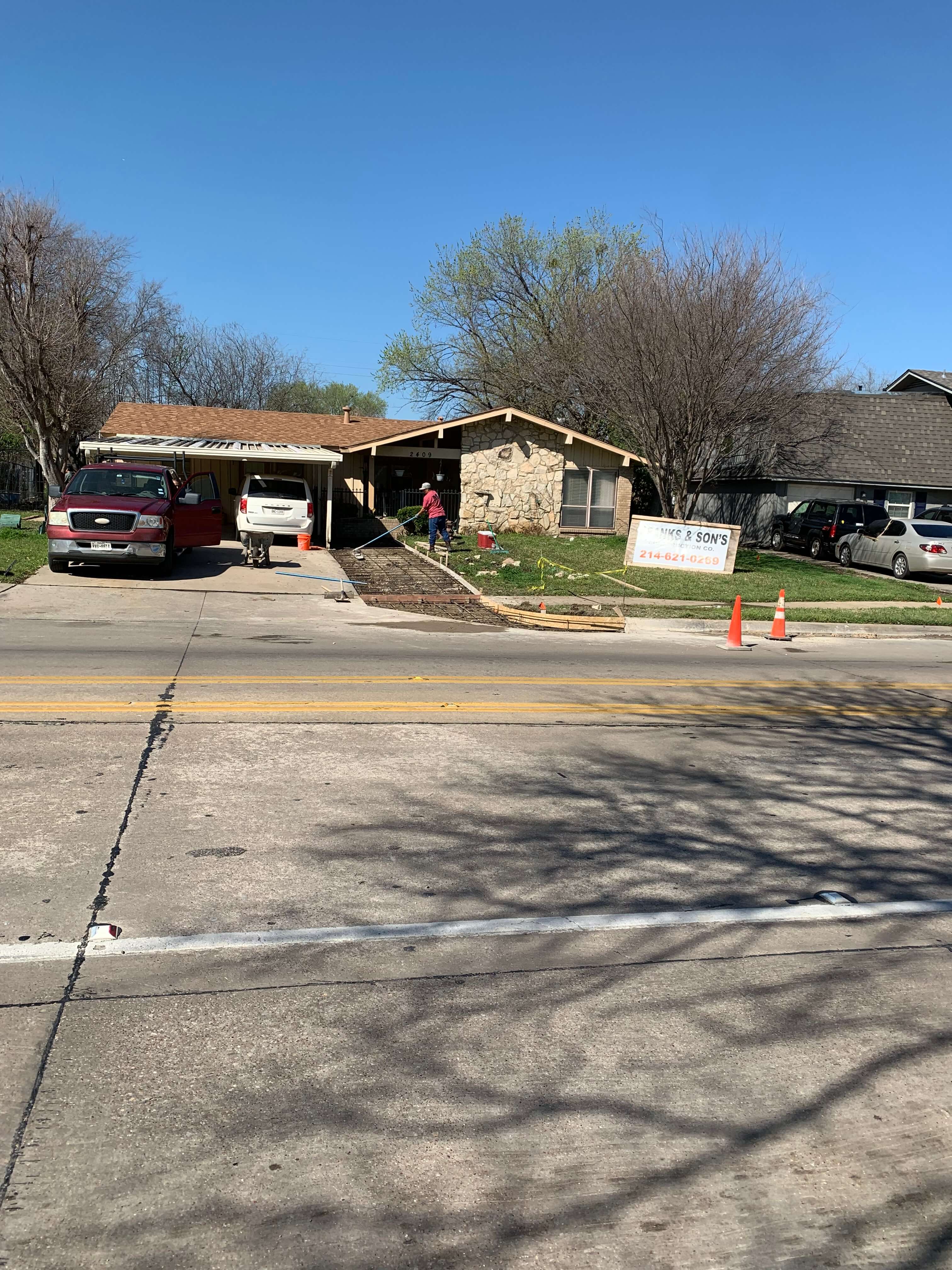 Driveway expanison in North Irving 